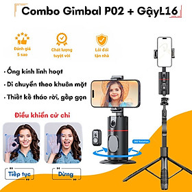 Mua Gimbal AI thông minh có remote bluetooth P02 - Giá đỡ điện thoại quay video 360 độ điều khiển cử chỉ hành động - Hàng chính hãng