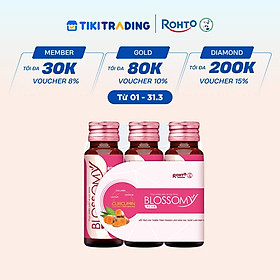 Nước uống collagen giúp sáng da, dạ dày khỏe Blossomy lốc 03 chai x 50ml