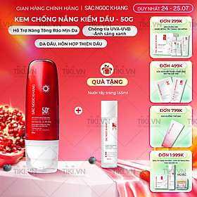 [Mới] Kem Chống Nắng Kiềm Dầu SẮC NGỌC KHANG 50g - bảo vệ toàn diện, kiểm soát bóng dầu hiệu quả