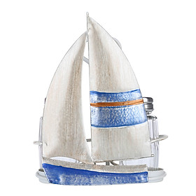 Tooarts Sailing Boat Condiment Rack Sauce and Pepper Bottle Storage Iron Holder Handy Table Organizer Kitchen Decoration