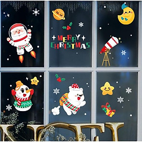 Decal trang trí Noel Hít Tĩnh Điện 2 mặt - GIÁNG SINH PHI HÀNH GIA