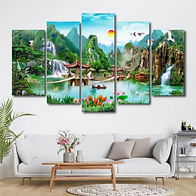 Tranh Treo Tường Phong Thủy Sơn Thủy Hữu Tình 4