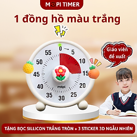 Đồng hồ Pomodoro học bài tập trung, Mopi timer MP038 quản lý thời gian trẻ em, đồng hồ hẹn giờ mini đa năng - Đồng hồ MP038 trắng
