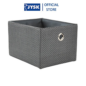 Hộp đựng | JYSK Stef | polyester/giấy nén | đen/xám đậm | R25xD20xC16cm