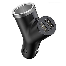 Bộ chia tẩu sạc 3 trong 1 trên ô tô, xe hơi nhãn hiệu Baseus chữ Y BSC-C16N công suất lên đến 40W, dòng tối đa lên đến 3.4A cho tốc độ sạc nhanh, tích hợp vi mạch bảo vệ thông minh