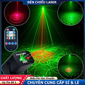 [Có REMOTE] Đèn Laser 2 Tia Laze Cảm Biến Theo Nhạc - Đèn Chiếu Laser Mini, Đèn Disco Thích Hợp Chơi Karaoke, Bay Phòng, DJ