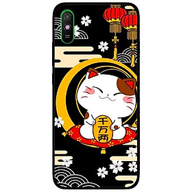 Ốp lưng dành cho Xiaomi Redmi 9A mẫu Mèo Nền Đen
