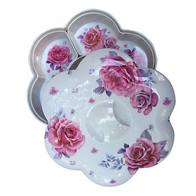 Mua Khay mứt  Tết cao cấp có nắp 34*34(4 ngăn 7810  giao màu ngẫu nhiên)