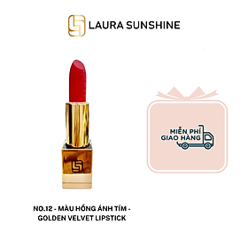 No.12 - Màu hồng ánh tím - Son lì siêu mịn cao cấp Hàn Quốc - Golden Velvet Lipstick - Laura Sunshine - Nhật Kim Anh