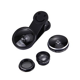 Bộ ống kính máy ảnh điện thoại thông minh 5 trong 1 với Ống kính góc rộng 0,4X + Mắt cá 235 ° macro 19X tele 2X + CPL