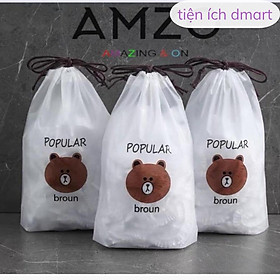 Mua set 100 túi bọc thực phẩm siêu dai có chun hình gấu bảo quản thức ăn