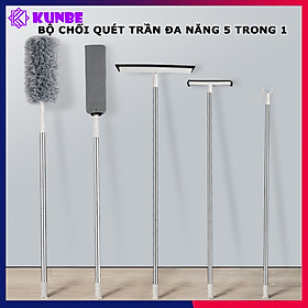 Bộ Chổi Quét Trần Nhà Mạng Nhện KUNBE Lau Kính Gạt Nước Đa Năng 5 trong 1