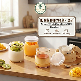 Combo 12 Hũ Thủy Tinh PEAFLO Làm Caramen, Sữa Chua, Đựng Gia Vị Đa Năng - Giao Ngẫu Nhiên