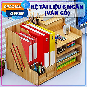 Mua Kệ Sách 6 Ngăn  Kệ Để Tài Liệu  Để Đồ Tiện Lợi  Kệ Gỗ Văn Phòng Phẩm