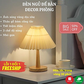 Mua Đèn Ngủ Đèn Trang Trí Để Bàn Thân Gỗ Xếp Ly Phong Cách Hàn Quốc