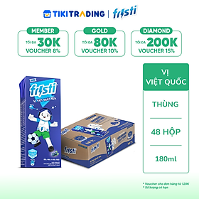 Thùng 48 Hộp Thức Uống Từ Sữa Chua Lên Men Tự Nhiên Fristi Vị Việt Quất Sữa 180ml (48x180ml)