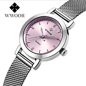 Đồng hồ nữ thời trang dây nhuyễn thép không gỉ cao cấp WWOOR 8823