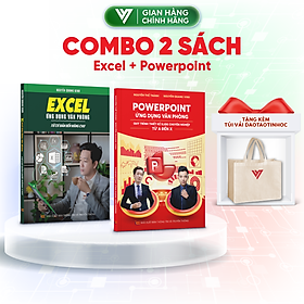 Combo 2 Sách Excel - Power Point ĐÀO TẠO TIN HỌC Chuyên Ứng Dụng Văn Phòng Tặng Kèm Video Khóa Học