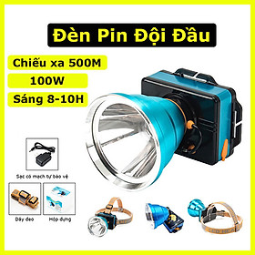Mua Đèn pin đội đầu siêu sáng chiếu xa 500m công suất 100W  pin trâu 8-10h  đèn pin đeo trán 1 bóng chống thấm nước SS-5578 100W