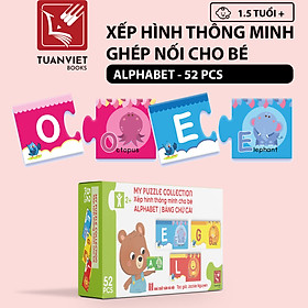 Bộ Xếp hình Ghép nối Thông Minh - Cho bé 1,5t + - 6 Chủ đề (Song ngữ Việt Anh) - Hộp Chủ đề Bảng chữ cái