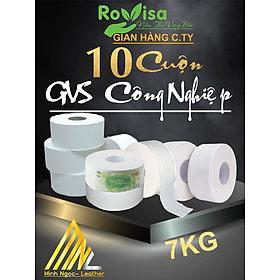 10 Cuộn giấy to 7kg giấy vệ sinh công nghiệp 700gr/cuộn ROVISA 2 lớp siêu mịn, siêu dai không làm tắc bồn cầu