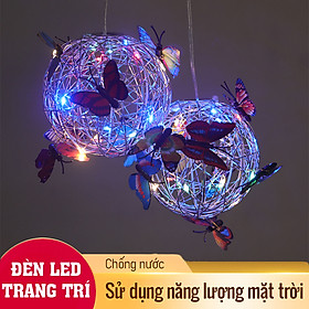 Đèn năng lượng mặt trời trang trí sân vườn bướm treo cây,siêu bền- K1513 - Hình bướm- nhiều màu