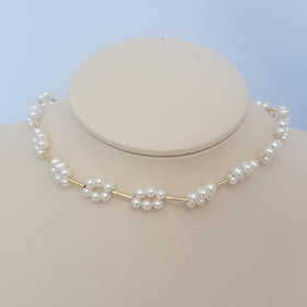 Chuỗi Vòng Cổ Ngọc Trai Tự Nhiên Cao Cấp - Chuỗi Kết Chùm Hoa - Trang Sức Cô Tấm - SEVENLOVE PERL (3-5ly) - COTAM1405 + Tặng kèm bông tai nụ bạc 8ly