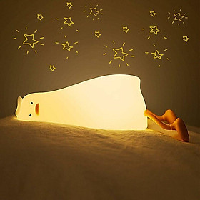 Vịt vịt say cho trẻ em đèn giường LED với cường độ thay đổi với công tắc cảm ứng usb tải trọng ấm áp đồng hồ ánh sáng trắng