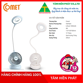 Đèn Bàn + Đèn Sạc 2 Trong 1 LED COMET CT176W - Màu