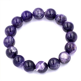 Vòng tay chuỗi hạt thạch anh tím than 12 ly 17 hạt