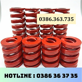 Lò xo khuôn dẹt, lò xo nén công nghiệp Tiêu Chuẩn Châu Âu Màu Đỏ Lò Xo Nén Tjh Đường Kính Ngoài 25 32 40 50