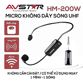Micro không dây, mic không dây, micro cài đầu không dây TAKSTAR HM-200W công nghệ UHF - AVSTAR - hàng chính hãng