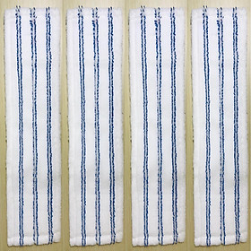 Combo 4 Tấm Lau Sàn San Hô Thay Thế 45cm Màu Trắng Sọc Xanh