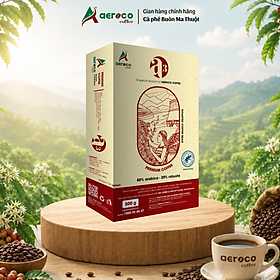 Cà phê hạt rang AEROCO A3 pha phin và pha máy, hộp 500g, nguyên chất 100% rang mộc hậu vị ngọt thơm quyến rũ