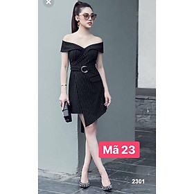 váy kẻ đen kèm đai (ảnh thật video thật) size: S,M,L (023 B80 CH) MH EH