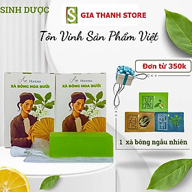 Xà bông Sinh Dược Hoa Bưởi giảm mụn, xà phòng làm sạch dưỡng ẩm và làm mềm da chiết xuất từ thiên nhiên 80gr kèm túi