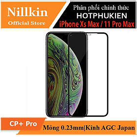 Miếng dán cường lực 3D full màn hình cho iPhone Xs Max / iPhone 11 Pro Max hiệu Nillkin Amazing CP+ Pro ( Mỏng 0.3mm, Kính ACC Japan, Chống Lóa, Hạn Chế Vân Tay) - Hàng chính hãng - Đen