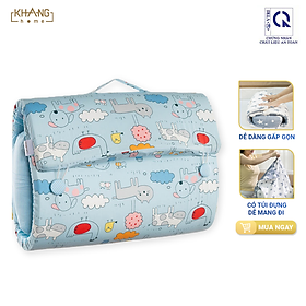 Bộ Nệm Trẻ Em Biến Hình Tiện Lợi Khang Home Baby-Bed-2Go - Chống Lún Giúp Bé Không Bị Cong Vẹo Cột Sống - Giúp Bé Ngủ Ngon Khi Đi Chơi Xa