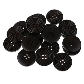 20pcs Round 4 Holes Wood Wooden Buttons for DIY Sewing Scrapbooking