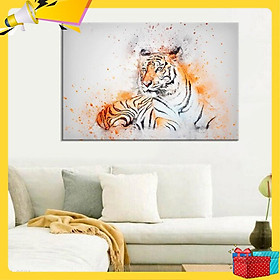 Tranh trang trí phòng khách về hổ – W349