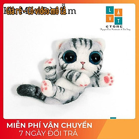 Bộ Len Chọc Làm Mèo Xám Đòi Ẵm- Needle Felting Cat - Handmade, diys