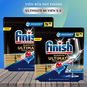 Combo 2 túi Viên rửa bát Finish Quantum Ultimate 50 Viên dùng cho máy rửa bát , Viên finish quantum Ultimate chỉ cần dùng 1 viên là đủ với 14 chức năng trong 1