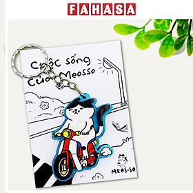 Móc Khóa Gỗ - Mèo Xe Cub - Meosso