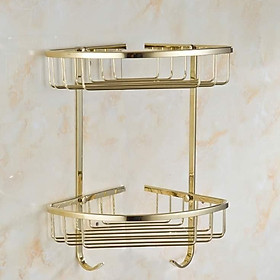 Kệ góc mạ vàng cao cấp phòng tắm, đẹp quý phái, inox 304 mạ vàng