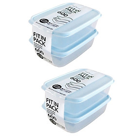Mua Combo Set 2 hộp nhựa đựng thực phẩm Fitin Pack 600ml nắp dẻo nội địa Nhật Bản