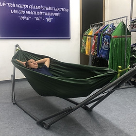 Mua Võng dù hai lớp màu xanh lính bền chắc tặng 3m dây dù