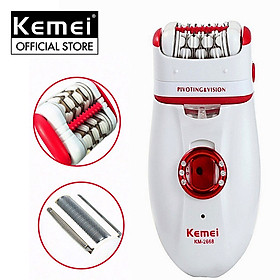 Máy cạo tẩy lông đa năng 2in1 Kemei KM-2668 dùng pin sạc tiện lợi dùng để cạo lông, nhổ lông, wax lông toàn thân ( Giao màu ngẫu nhiên )