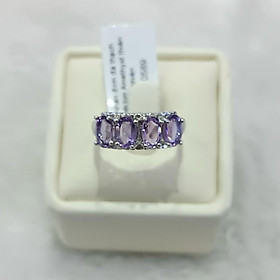 Nhẫn đính đá Amethyst thiên nhiên Free Size (N0589) - MOON Jewelry