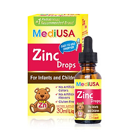 MediUSA Zin C Drops - Thực phẩm chức năng hỗ trợ trẻ khỏe mạnh, ăn ngon chóng lớn - Hàng chính hãng