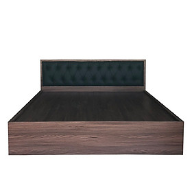 Mua Giường Ngủ Gỗ MDF Phủ Melamine Bọc Nệm Xanh Đậm Hiện Đại Màu Óc Chó HK 577